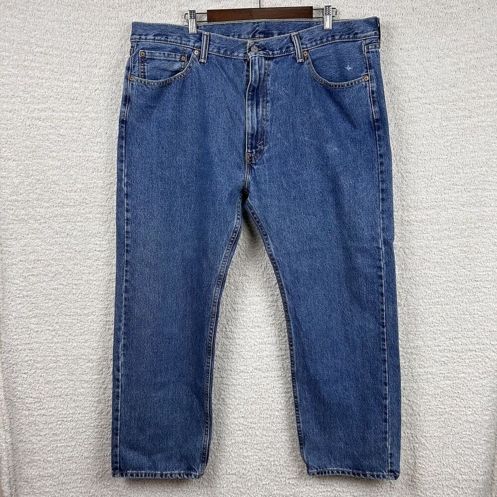 Levis 505 Jeans Mens 42x30 (42x28.5) Med Wash Workwear Cotton Denim Straight Leg